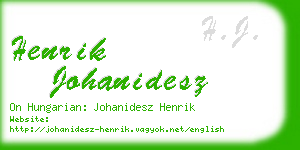 henrik johanidesz business card